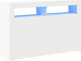 vidaXL Μπουφές με LED Λευκός 115,5x30x75 εκ.