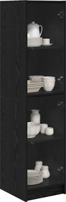 vidaXL Highboard Μαύρη Οξυά 35 x 37 x 142 εκ Επεξεργασμένο ξύλο