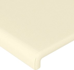 vidaXL Κεφαλάρι Κρεμ 144x5x118/128 εκ. από Συνθετικό Δέρμα