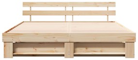 vidaXL Σκελετός Κρεβατιού Καφέ 180 x 200 εκ. Μασίφ ξύλο πεύκου