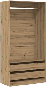 vidaXL Ντουλάπα Τεχνίτης Δρυς 100x50x200 εκ Επεξεργασμένο Ξύλο