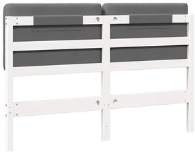 vidaXL Ταπετσαρισμένο κεφαλάρι Λευκό και Ανοιχτό Γκρι 140 cm