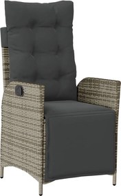 vidaXL Σετ Τραπεζαρίας Κήπου 7 τεμ. Γκρι Συνθ. Ρατάν με Μαξιλάρια