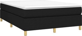 vidaXL Κρεβάτι Boxspring με Στρώμα Μαύρο 140x190 εκ. Υφασμάτινο