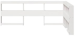 vidaXL βιβλιοθήκη κεφαλάρι σε σχήμα L Λευκό 120 εκ. Ξύλο Πεύκου