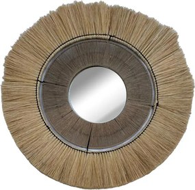Καθρέπτης Krava Inart φυσικό ψάθα Φ77x3εκ 77x77x3 εκ.