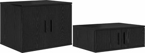 vidaXL Ντουλάπι αποθήκευσης 2 pcs Μαύρη Οξυά 127 x 41 x 40 εκ