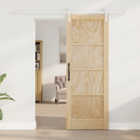 vidaXL Συρόμενη Πόρτα με Σετ Υλικών 73.5x198.5 εκ. Μασίφ Ξύλο Πεύκο