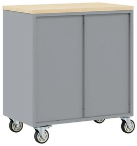 vidaXL Εργαστήριο με τροχούς Κόκκινο και γκρι 75 x 45 x 85 εκ.