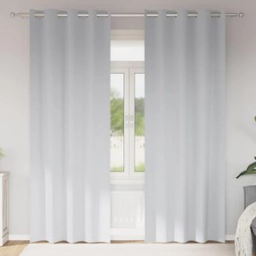 vidaXL Κουρτίνες με κουρτίνες 2 pcs Ανοιχτό Γκρι Πολυεστέρας