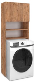 Έπιπλο πλυντηρίου Ramsey Megapap από μελαμίνη χρώμα pine oak 65x27x190,6εκ.