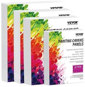VEVOR Canvas Boards for Painting 32 Pack Multi-Size Blank Canvases for Painting