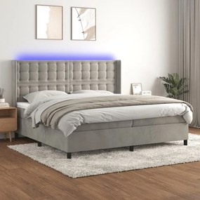 ΚΡΕΒΑΤΙ BOXSPRING ΜΕ ΣΤΡΩΜΑ &amp; LED ΑΝ.ΓΚΡΙ 200X200 ΕΚ. ΒΕΛΟΥΔΙΝΟ 3139823