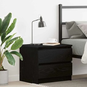 vidaXL Κομοδίνο Μαύρη δρυς 50 x 40 x 43.5 εκ. Επεξεργασμένο ξύλο