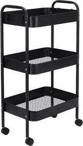 Τρόλλεϊ-ραφιέρα Nedea pakoworld μέταλλο μαύρο 41x30x77εκ