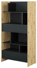 Βιβλιοθήκη Concept Pro Lenart AH153, Με συρτάρια, Ανοιχτό, Πλαστικοποιημένη μοριοσανίδα, Αριθμός συρταριών: 2, 178x92x46cm, 79 kg | Epipla1.gr