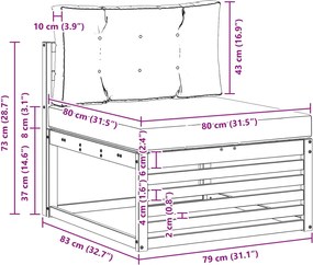 vidaXL Σειρά Καναπέ Εξωτερικού 3 pcs Λευκό και Μπεζ Πολυεστέρας