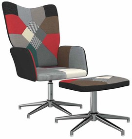vidaXL Πολυθρόνα Relax Σχέδιο Patchwork Υφασμάτινη με Σκαμπό