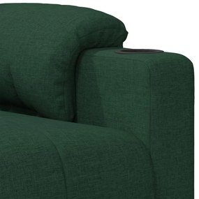 vidaXL Πολυθρόνα Ανακλινόμενη Σκούρο Πράσινο Υφασμάτινη