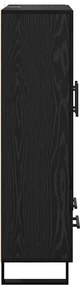 vidaXL Highboard Μαύρη Οξυά 69,5 x 31 x 115 εκ. Επεξεργασμένο Ξύλο