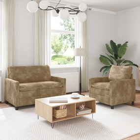 vidaXL Σετ Καναπέ 2 pcs Taupe Πολυεστέρας