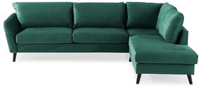 Γωνιακός Καναπές Scandinavian Choice P108, Πράσινο, Μαύρο, 278x196x89cm, 150 kg, Πόδια: Ξύλο | Epipla1.gr
