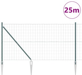 vidaXL Ευρωπαϊκή Περίφραξη με 13 Αγκάθια 1.2x25 μ Γαλβανισμένο Σίδηρο Πράσινο