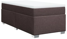vidaXL Κρεβάτι Boxspring με Στρώμα Σκούρο Καφέ 90x200 εκ. Υφασμάτινο