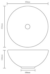 Νιπτήρας Ασημί 32,5 x 14 εκ. Κεραμικός - Ασήμι