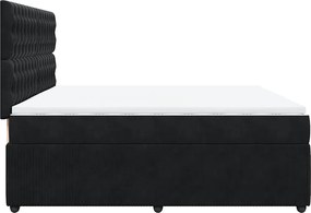 vidaXL Κρεβάτι Boxspring με Στρώμα Μαύρο 200x200 εκ. Βελούδινο