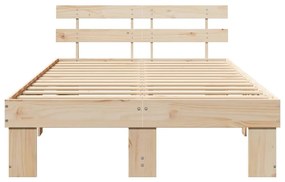 vidaXL Σκελετός Κρεβατιού Καφέ 135 x 190 cm Μασίφ ξύλο πεύκου