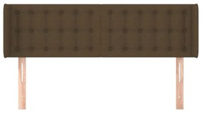 vidaXL Κεφαλάρι με Πτερύγια Σκούρο Καφέ 147x16x78/88 εκ. Υφασμάτινο