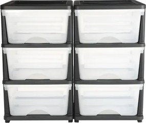 VEVOR 2 Pack Plastic Storage Drawers Storage Dresser Organizer Bins 6 Drawers