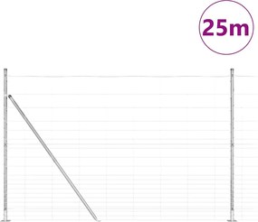 vidaXL Στύλος Περιφράξεων Γαλβανισμένο 25 x 1,6 μ Ατσάλι