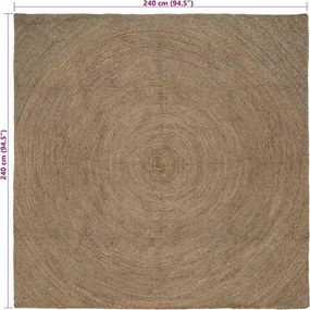 vidaXL Χαλιά χώρου Γκρι 240 x 240 cm Γιούτα