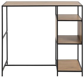 Τραπέζι μπαρ Oakland H164, 105x60x120cm, Ινοσανίδες μέσης πυκνότητας, Μέταλλο, Μαύρο, Άγρια δρυς