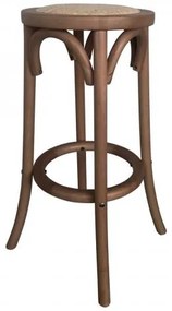 VIENNA Σκαμπώ Bar Καρυδί/Κάθισμα Rattan 36x36x71cm Ε7023,2