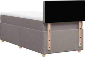 vidaXL Κρεβάτι Boxspring με Στρώμα Taupe 90x190 εκ.Υφασμάτινο