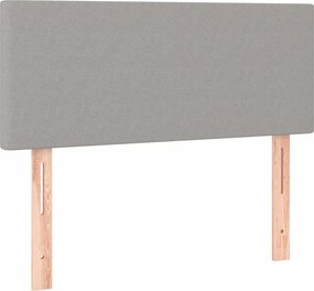vidaXL Κρεβάτι Boxspring με Στρώμα &amp; LED Αν.Γκρι 80x200 εκ. Υφασμάτινο