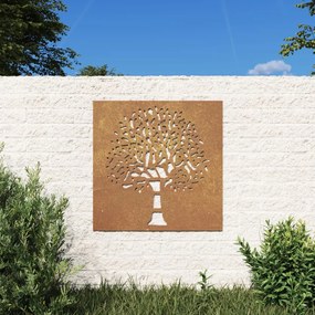 Διακοσμητικό Κήπου Επιτοίχιο Σχ. Δέντρο 55x55 εκ. Ατσάλι Corten