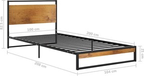 vidaXL Πλαίσιο Κρεβατιού 100 x 200 εκ. Μεταλλικό