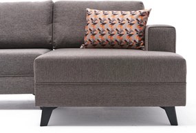 Γωνιακός Καναπές Κρεβάτι Καφέ EFSUN 202x300x78