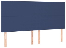 vidaXL Κρεβάτι Boxspring με Στρώμα &amp; LED Μπλε 160x200 εκ. Υφασμάτινο