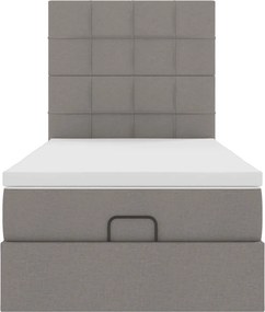 vidaXL Οθωμανικό κρεβάτι με στρώμα Taupe 80x200cm ύφασμα