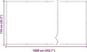 vidaXL Οθόνη Μπαλκονιού 110 x 1000 εκ Ύφασμα Όξφορντ Ορθογώνιος