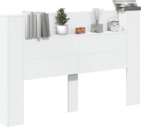 vidaXL Κεφαλάρι Ντουλάπι με LED με ράφι Λευκός 160 x 16,5 x 103,5 cm