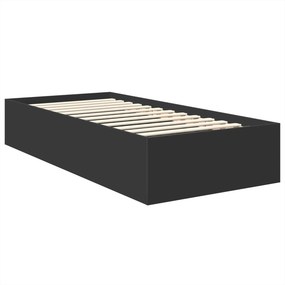 vidaXL Σκελετός Κρεβατιού Μαύρο 75 x 190 cm Επεξεργασμένο Ξύλο