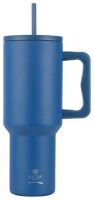 Θερμός Ανοξείδωτος Straw Tumbler XL 14,5x10x26εκ.-1200ml Denim Blue Save The Aegean Estia 01-32234