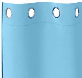 vidaXL Κουρτίνες με κουρτίνες 2 pcs Γαλάζιο 140 x 140 cm Πολυεστέρας