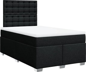 vidaXL Κρεβάτι Boxspring με Στρώμα Μαύρο 120x190 εκ. Υφασμάτινο